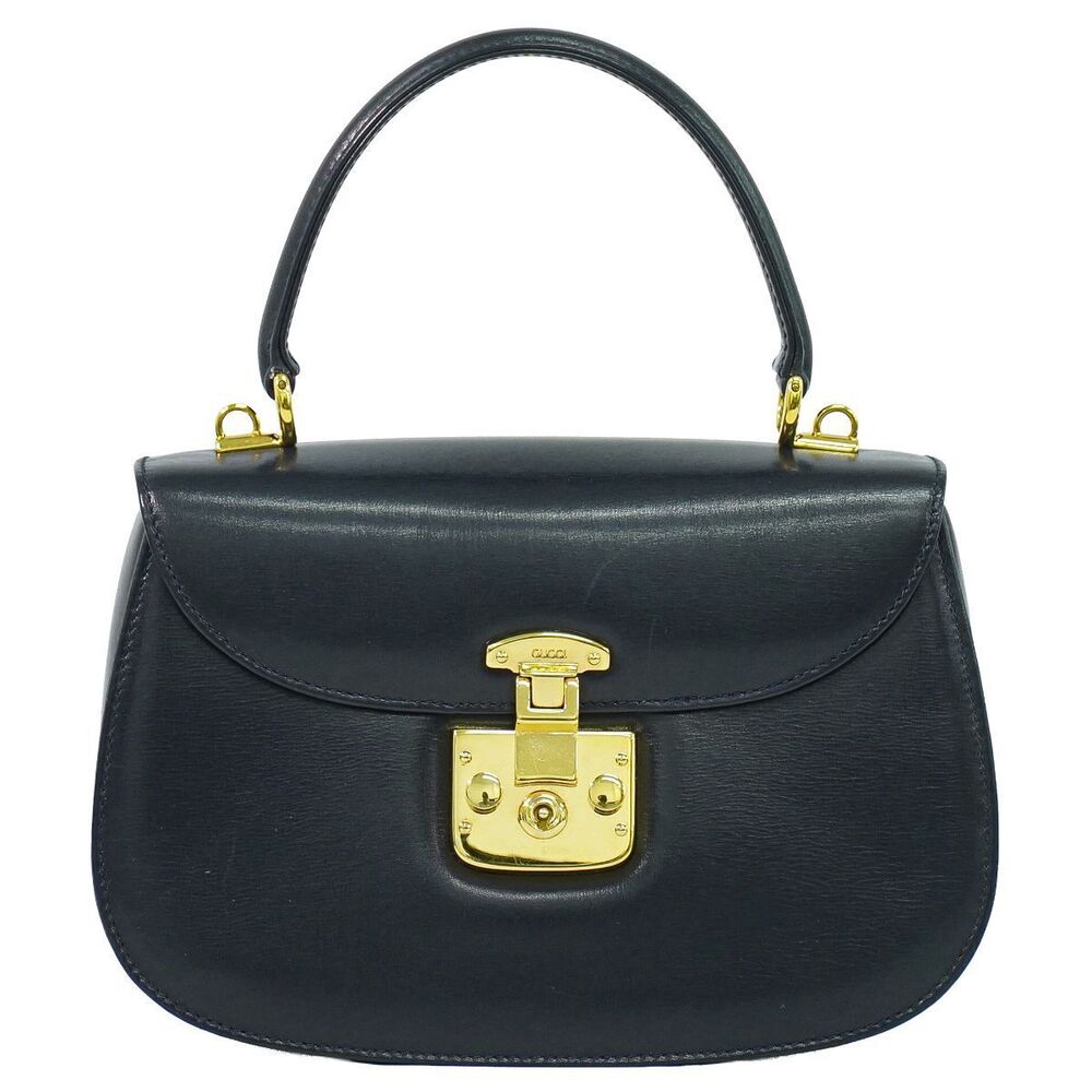 Gucci Lady Lock handbag leather Navy Blue
